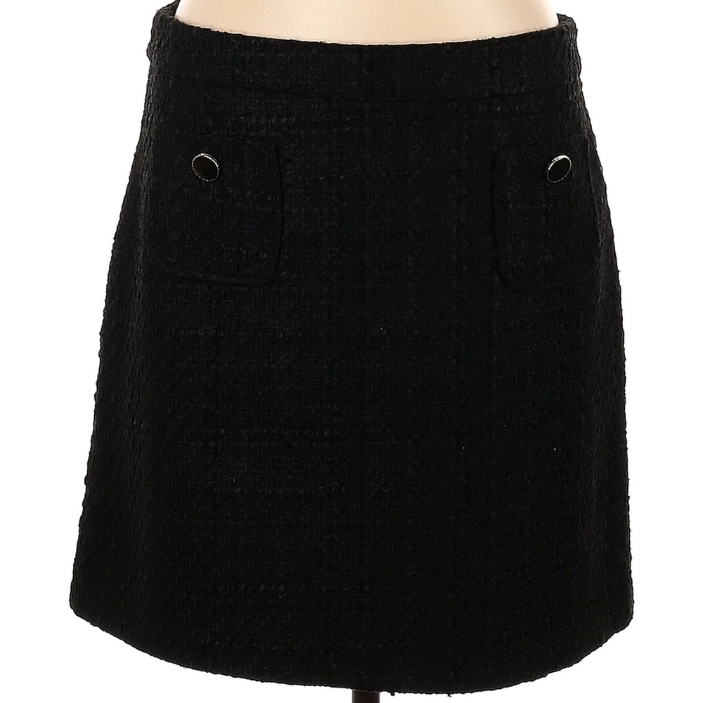 MAISON d’AMÉLIE PARIS black woven tweed skirt with patch Pockets in size 10